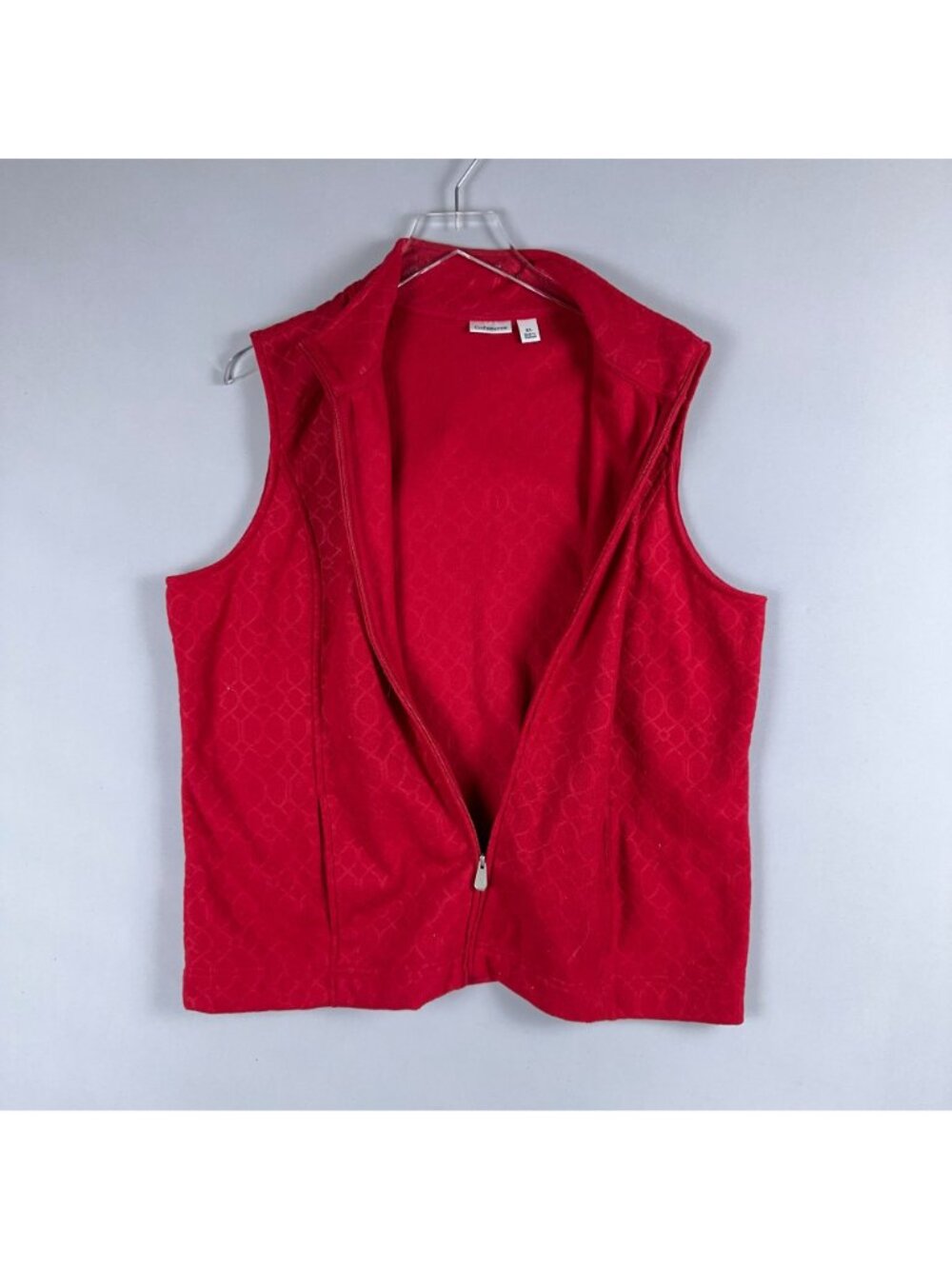 Croft & Barrow Vest Size XL Red Quilted Full-Zip Sleeveless Geometric Pattern - Picture 4 of 10